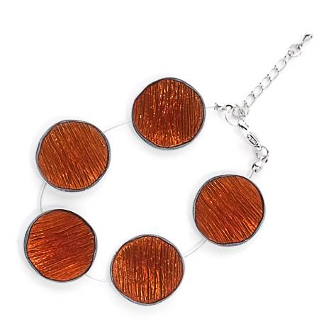 Red Scratched Pewter Bracelet | The Jewellery Stop