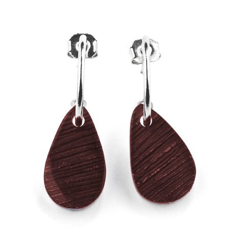 Brown Scratched Flower Petal Creole Earrings | The Jewellery Stop