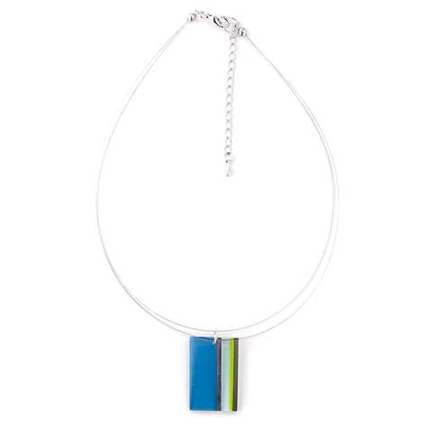 Blue Geometric Rectangle Pendant | The Jewellery Stop