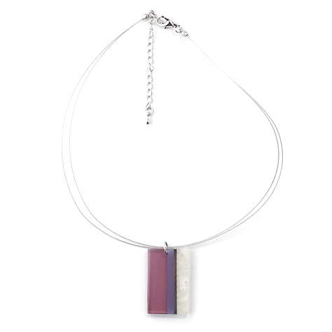 Plum Geometric Rectangle Pendant | The Jewellery Stop