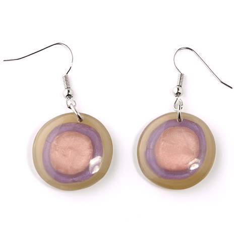 Fawn Resin Pebble Classic Fish Hook Earrings | The Jewellery Stop