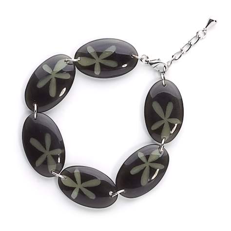 Olive Flower Oval Inlay Bracelet | The Jewellery Stop