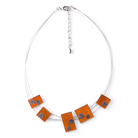 Orange Tetris Necklace | The Jewellery Stop
