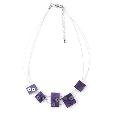 Purple Tetris Necklace