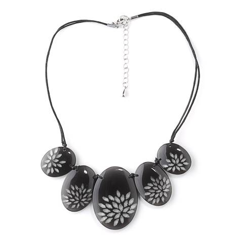 Black Rice Flower Necklace | The Jewellery Stop