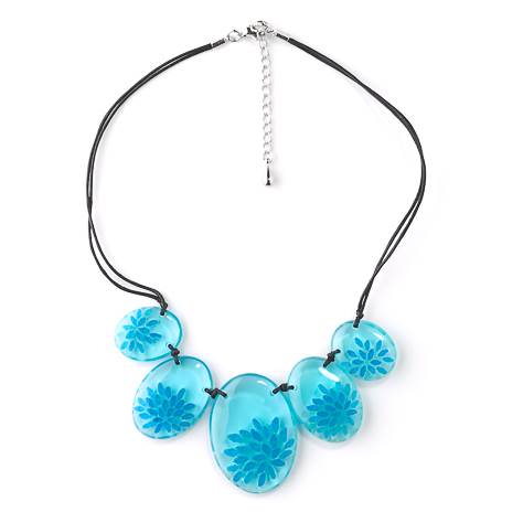 Turquoise Rice Flower Necklace