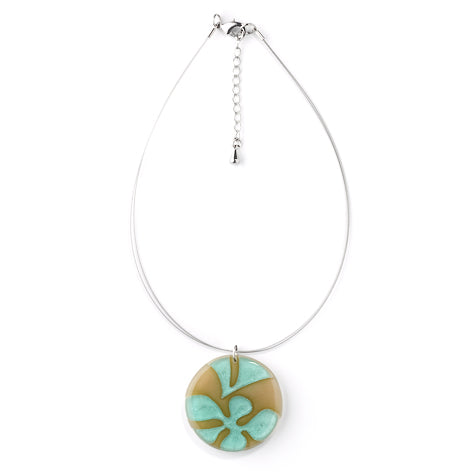 Baby Green Abstract Flower Pendant