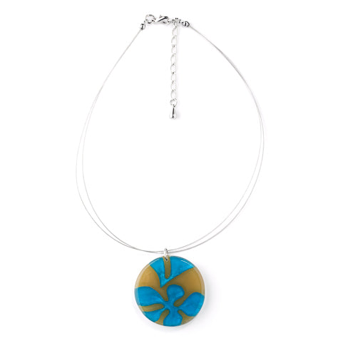 Turquoise Abstract Flower Pendant