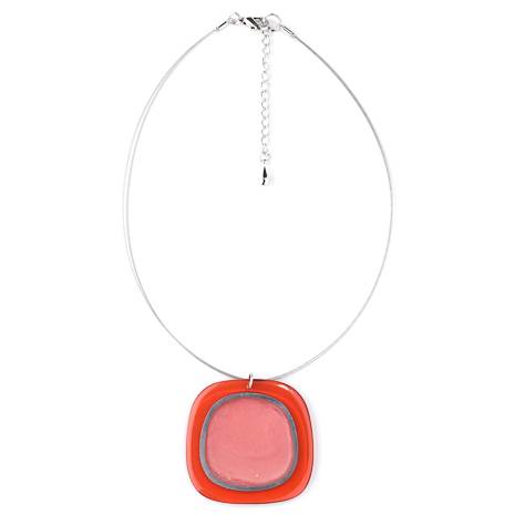 Red Two Tone Off Square Pendant | The Jewellery Stop