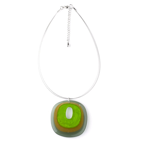 Lime Square With Hole Pendant