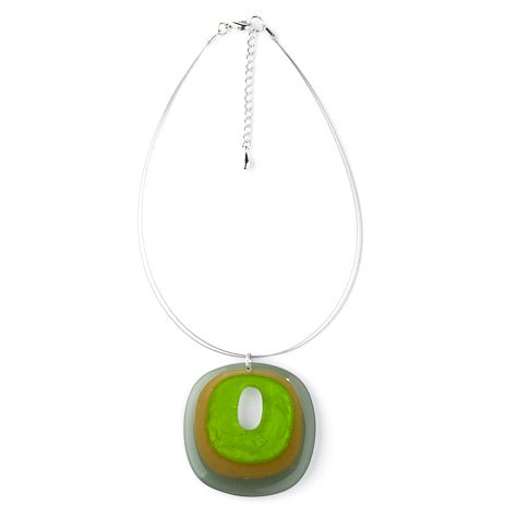 Lime Square With Hole Pendant | The Jewellery Stop