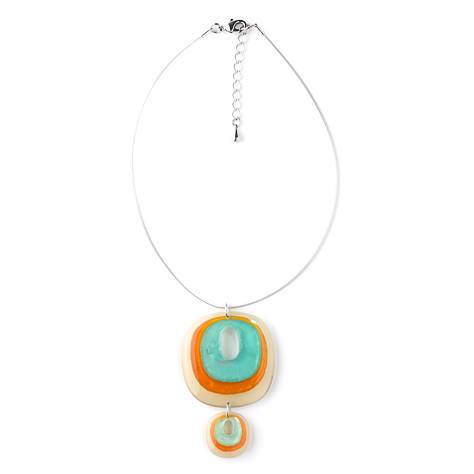 Baby Green Square With Hole Double Pendant | The Jewellery Stop