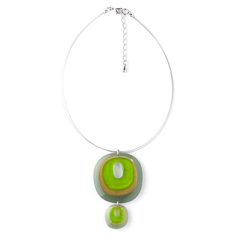 Lime Square With Hole Double Pendant