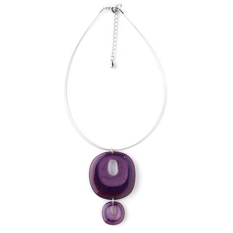 Purple Square With Hole Double Pendant | The Jewellery Stop