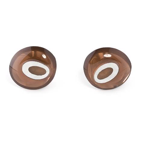 Brown Pebble Eye Oval Cufflinks | The Jewellery Stop
