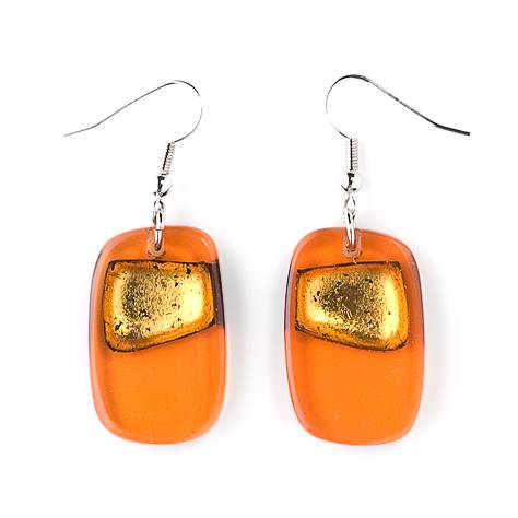 Orange Zulu Fish Hook Earrings
