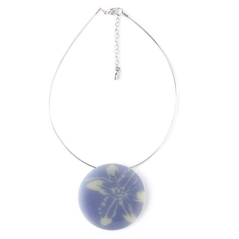 Blue Matte Flower Pendant | The Jewellery Stop