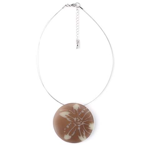 Brown Matte Flower Pendant | The Jewellery Stop