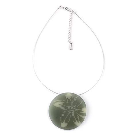 Green Matte Flower Pendant | The Jewellery Stop