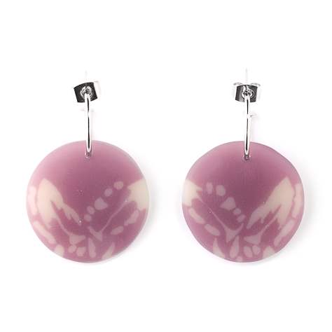 Purple Matte Flower Creole Earrings | The Jewellery Stop