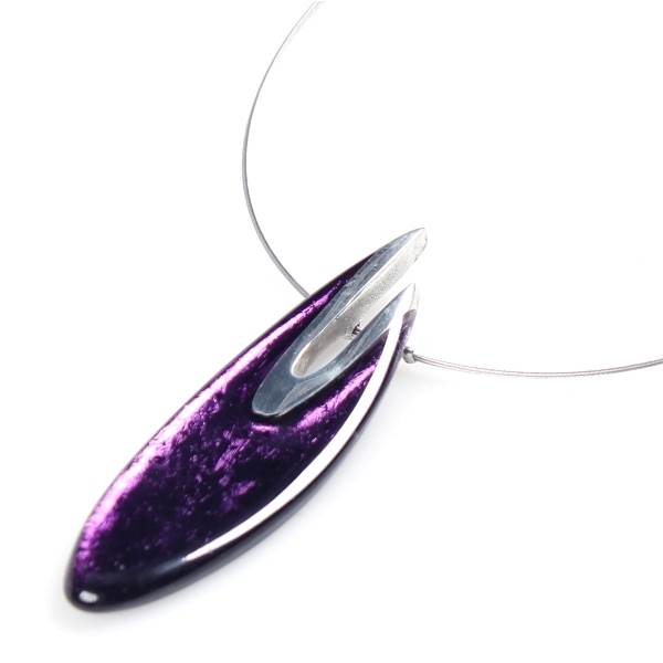 Purple Pewter Curve Pendant
