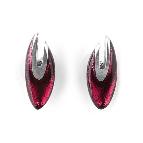 Berry Pewter Curve Stud Earrings | The Jewellery Stop