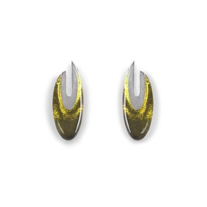 Olive Pewter Curve Stud Earrings | The Jewellery Stop