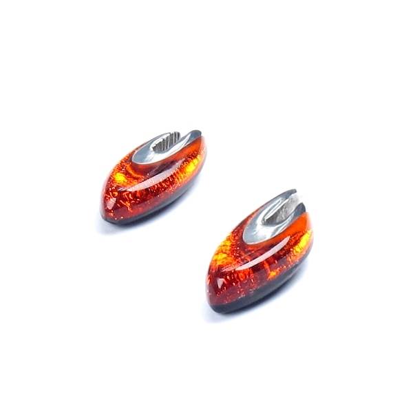 Orange Pewter Curve Stud Earrings | The Jewellery Stop