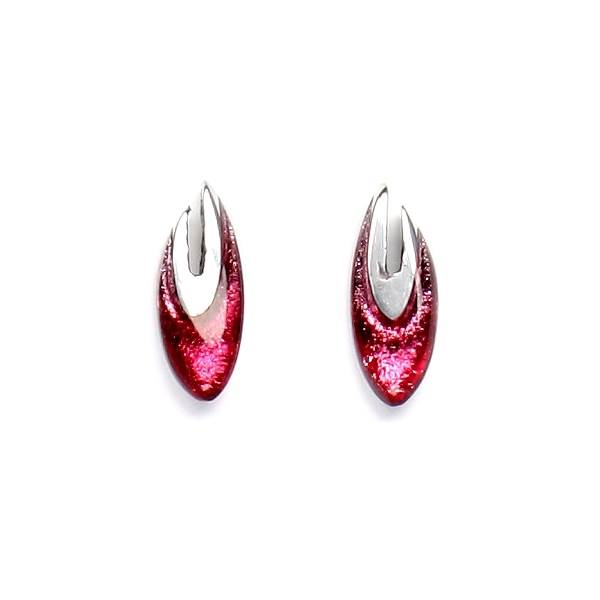 Pink Pewter Curve Stud Earrings | The Jewellery Stop