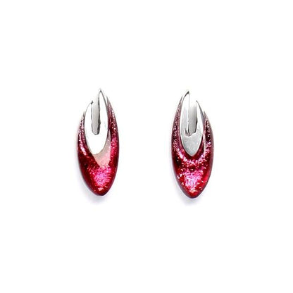 Pink Pewter Curve Stud Earrings | The Jewellery Stop