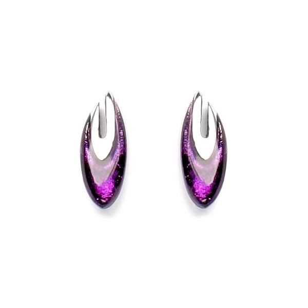 Purple Pewter Curve Stud Earrings | The Jewellery Stop