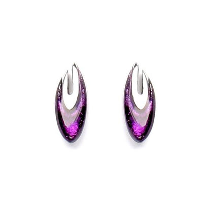 Purple Pewter Curve Stud Earrings | The Jewellery Stop