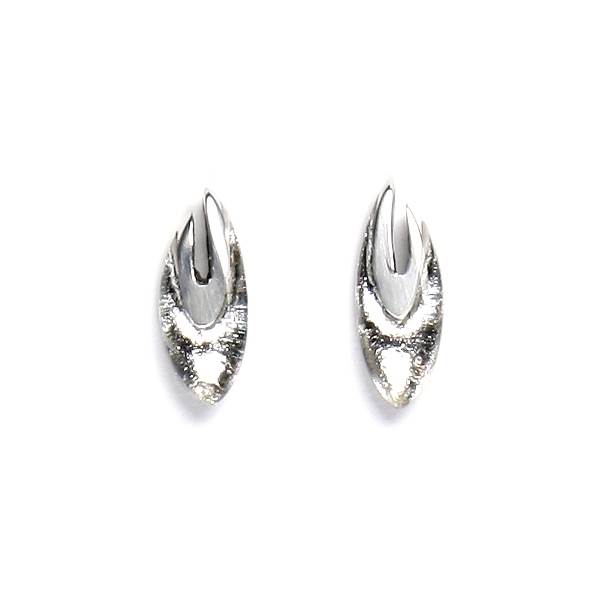 Silver Pewter Curve Stud Earrings | The Jewellery Stop