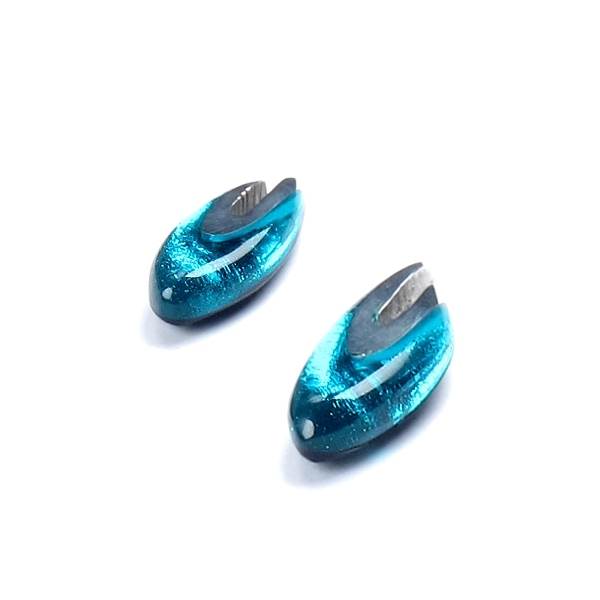 Teal Pewter Curve Stud Earrings | The Jewellery Stop