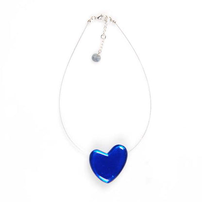 Electric Blue Love Heart Pendant