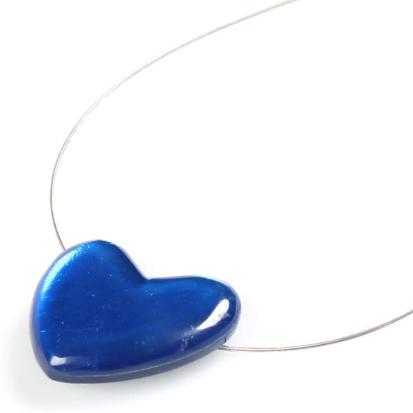 Electric Blue Love Heart Pendant