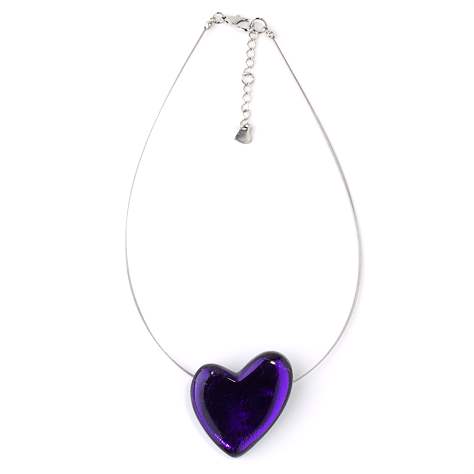 Purple Love Heart Pendant