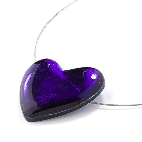 Purple Love Heart Pendant