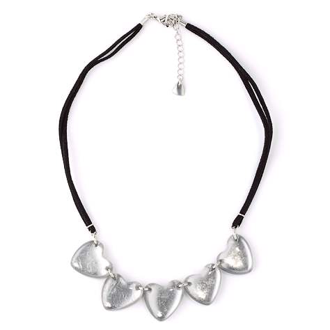 Silver Love Heart Necklace on Cord | The Jewellery Stop