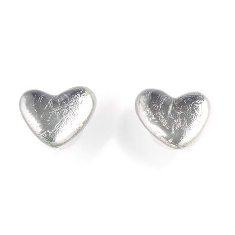 Silver Love Heart Stud Earrings | The Jewellery Stop