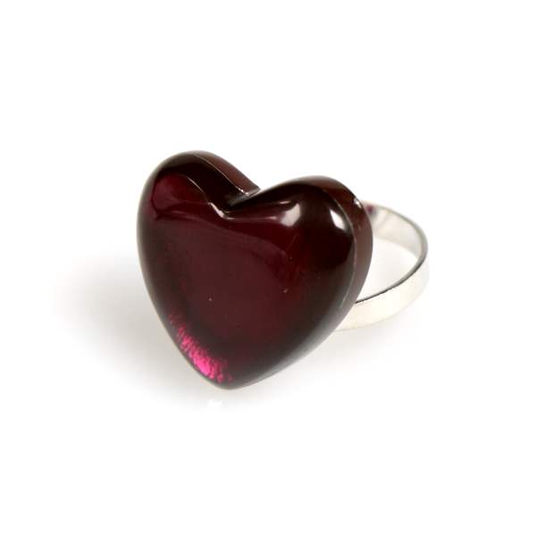 Fuchsia Love Heart Ring | The Jewellery Stop