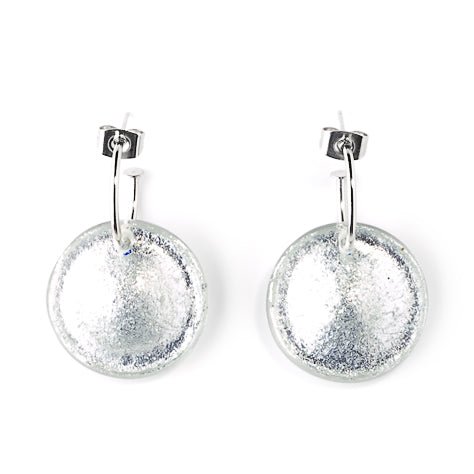Clear Saucer Creole Earrings | The Jewellery Stop