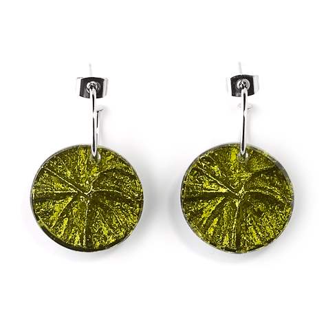 Olive Fossil Creole Earrings | The Jewellery Stop