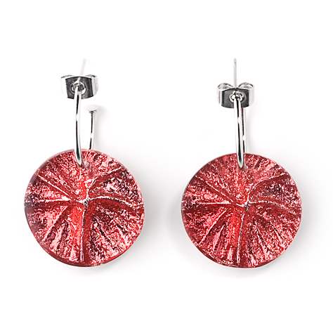 Pink Fossil Creole Earrings | The Jewellery Stop