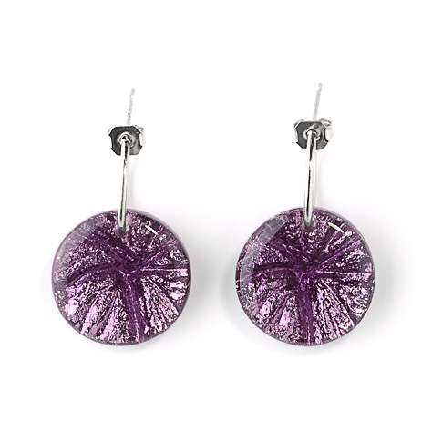Purple Fossil Creole Earrings | The Jewellery Stop