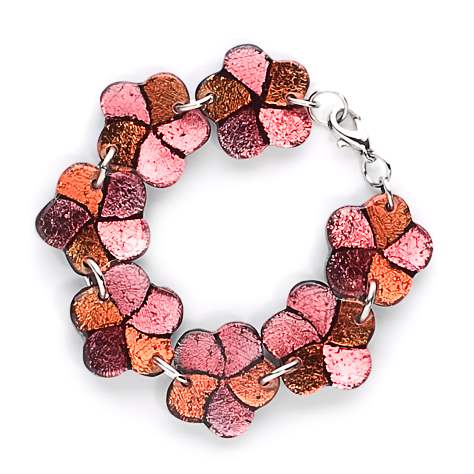 Pink Terraced Flower Bracelet | The Jewellery Stop