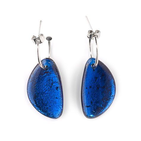 Electric Blue Eclectic Classic Creole Earrings | The Jewellery Stop