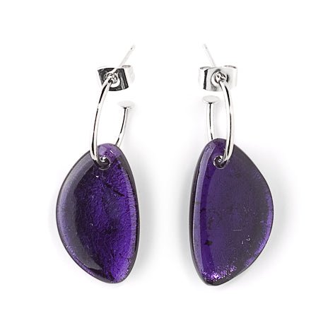 Purple Eclectic Classic Creole Earrings | The Jewellery Stop