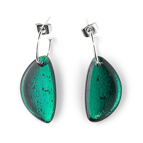 Teal Eclectic Classic Creole Earrings | The Jewellery Stop