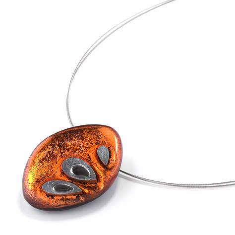 Orange Classic Splash Pendant | The Jewellery Stop